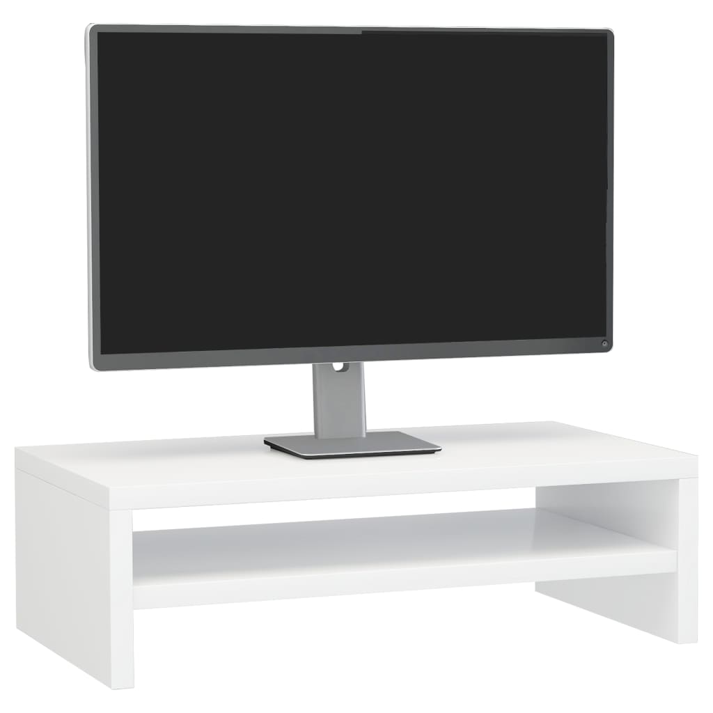 Monitorstandaard 42x24x13 cm bewerkt hout hoogglans wit is nu te koop bij PeponiXL, paradijselijk wonen!