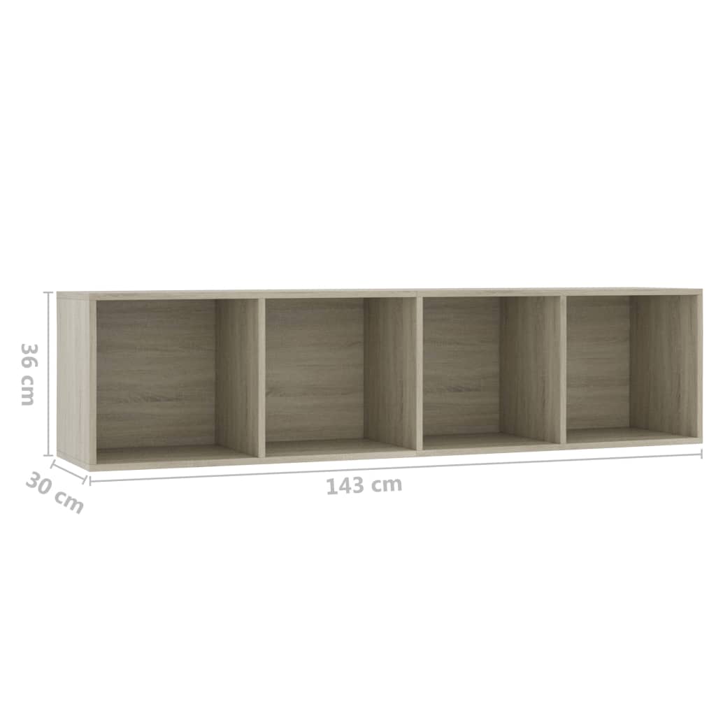 Boekenkast/tv-meubel 143x30x36 cm sonoma eikenkleurig is nu te koop bij PeponiXL, paradijselijk wonen!
