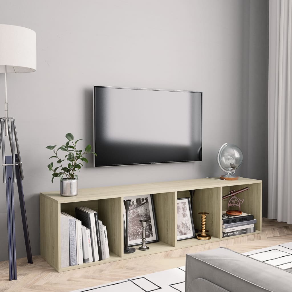 Boekenkast/tv-meubel 143x30x36 cm sonoma eikenkleurig is nu te koop bij PeponiXL, paradijselijk wonen!