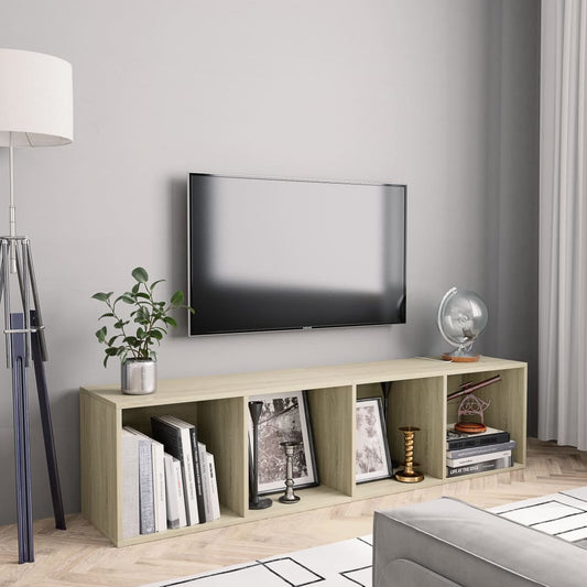 Boekenkast/tv-meubel 143x30x36 cm sonoma eikenkleurig is nu te koop bij PeponiXL, paradijselijk wonen!