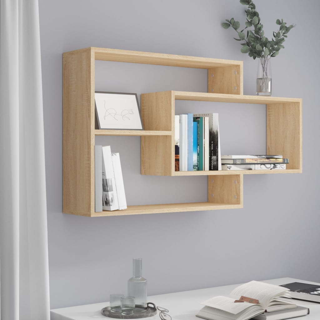 Wandschappen 104x20x58,5 cm bewerkt hout sonoma eikenkleurig is nu te koop bij PeponiXL, paradijselijk wonen!