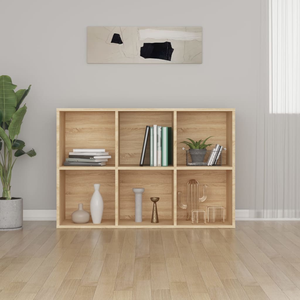 Boekenkast/dressoir 66x30x98 cm bewerkt hout sonoma eikenkleur is nu te koop bij PeponiXL, paradijselijk wonen!