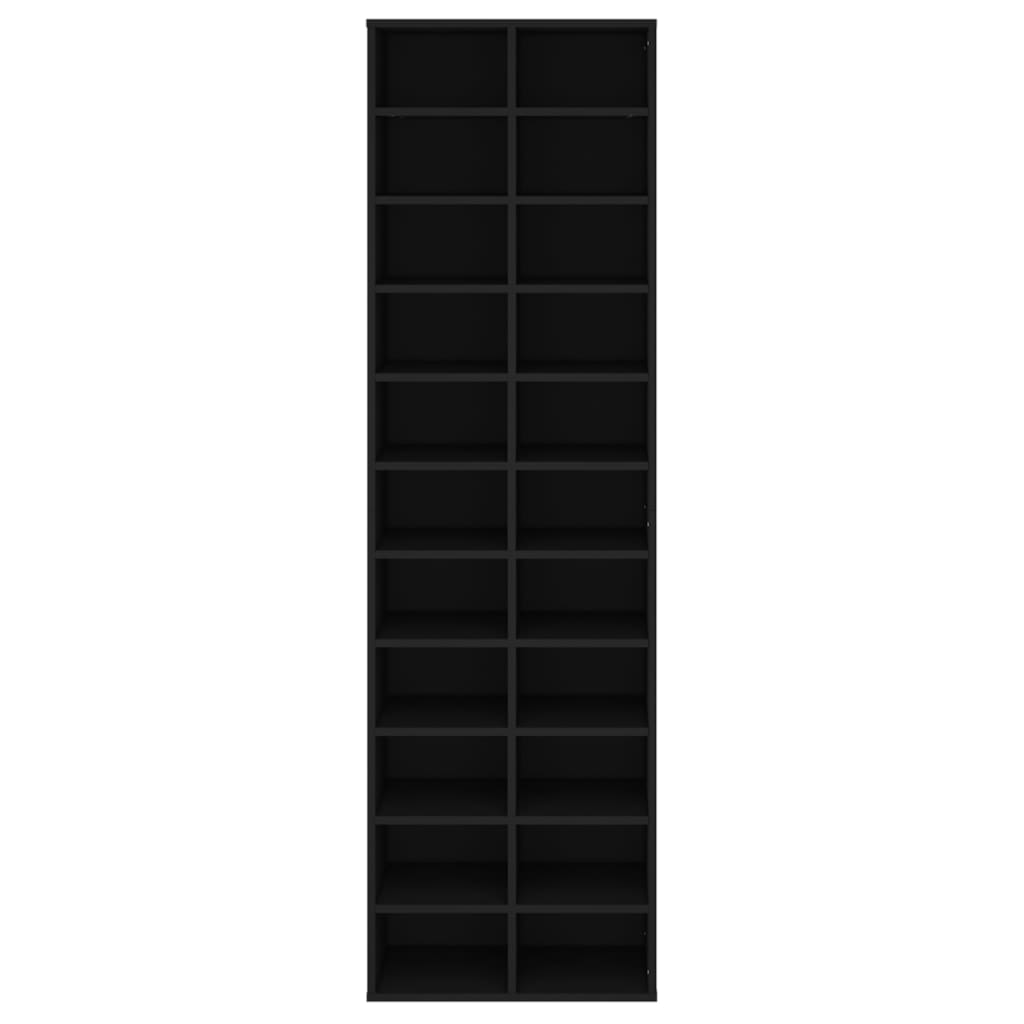 Schoenenkast 54x34x183 cm bewerkt hout zwart is nu te koop bij PeponiXL, paradijselijk wonen!