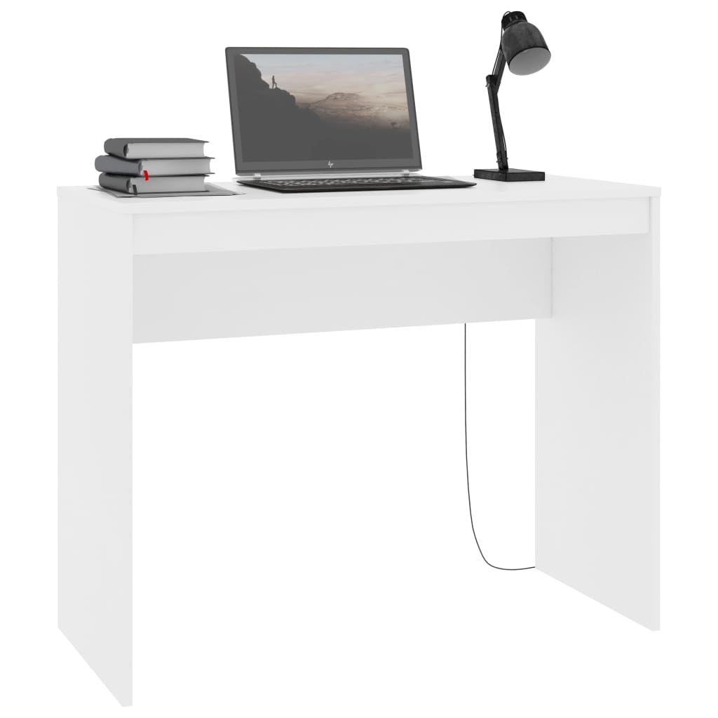 Bureau 90x40x72 cm bewerkt hout wit is nu te koop bij PeponiXL, paradijselijk wonen!