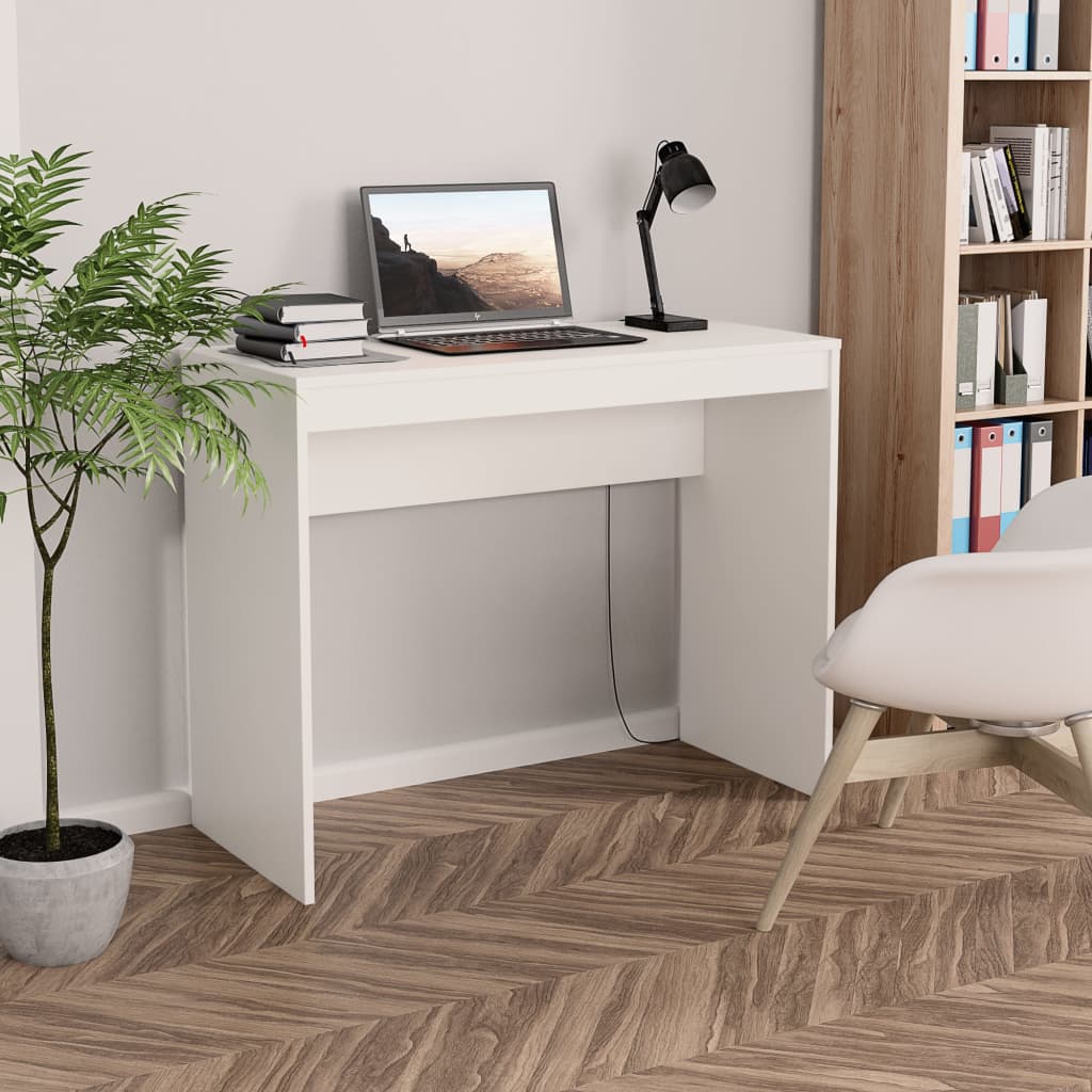 Bureau 90x40x72 cm bewerkt hout wit is nu te koop bij PeponiXL, paradijselijk wonen!
