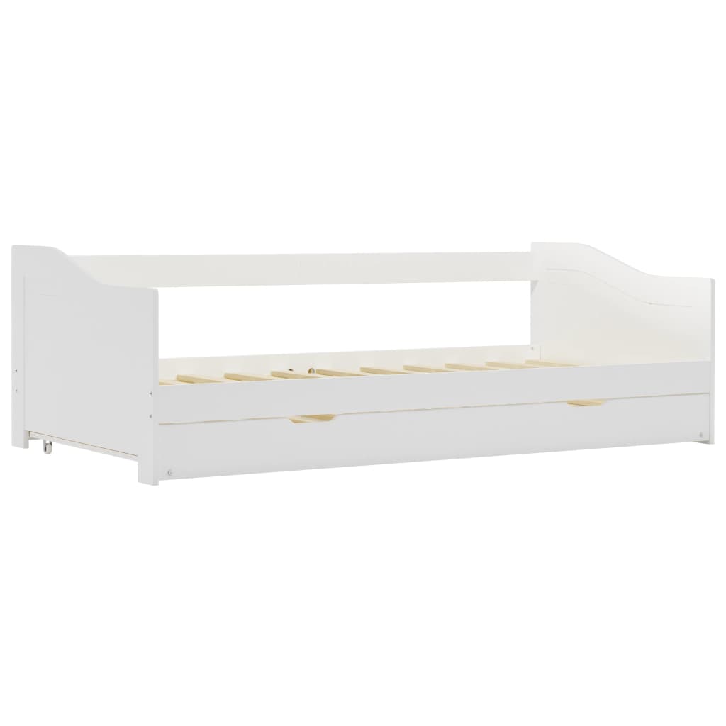 Bedbank uittrekbaar grenenhout wit 90x200 cm is nu te koop bij PeponiXL, paradijselijk wonen!