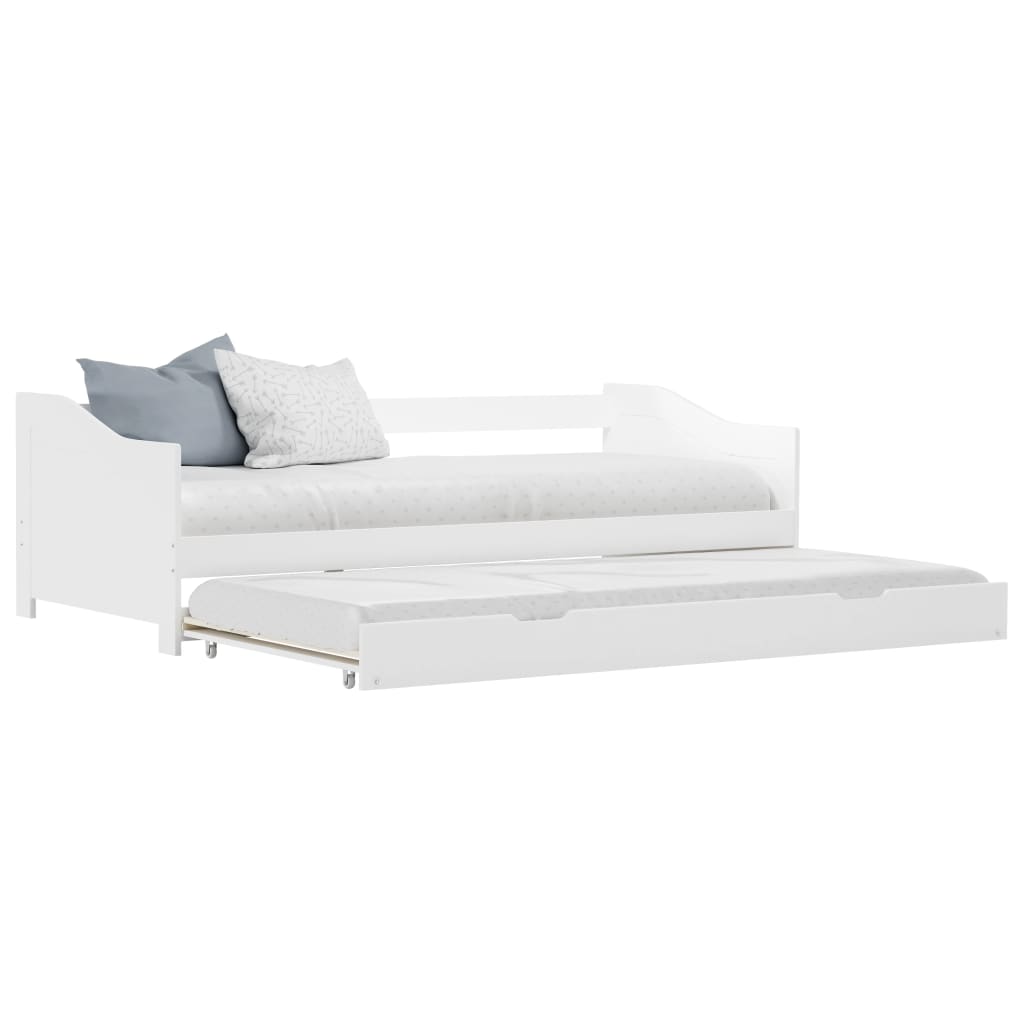 Bedbank uittrekbaar grenenhout wit 90x200 cm is nu te koop bij PeponiXL, paradijselijk wonen!