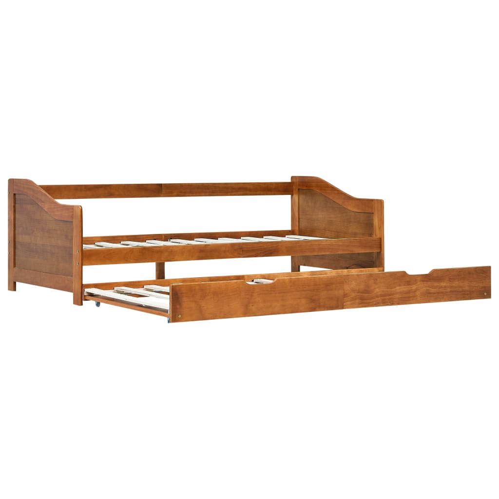 Bedbank uittrekbaar grenenhout honingbruin 90x200 cm is nu te koop bij PeponiXL, paradijselijk wonen!