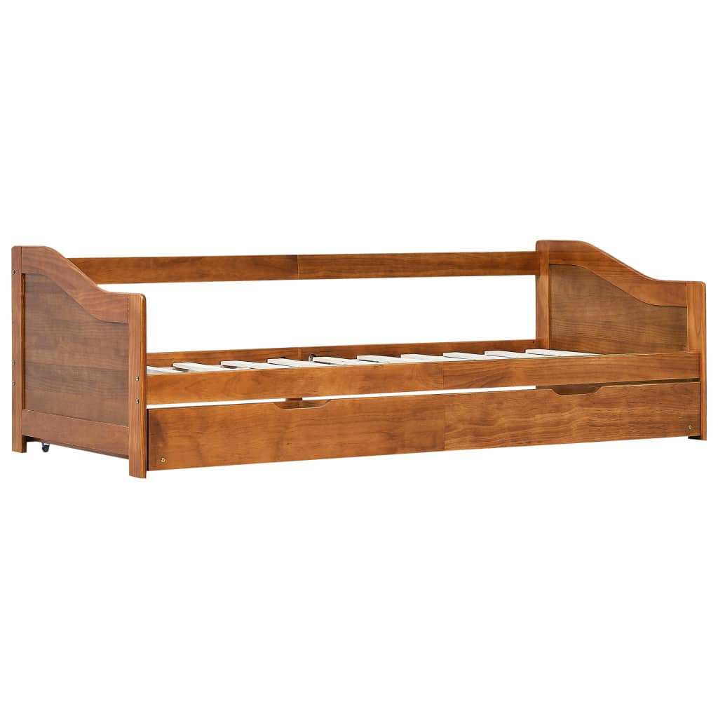 Bedbank uittrekbaar grenenhout honingbruin 90x200 cm is nu te koop bij PeponiXL, paradijselijk wonen!