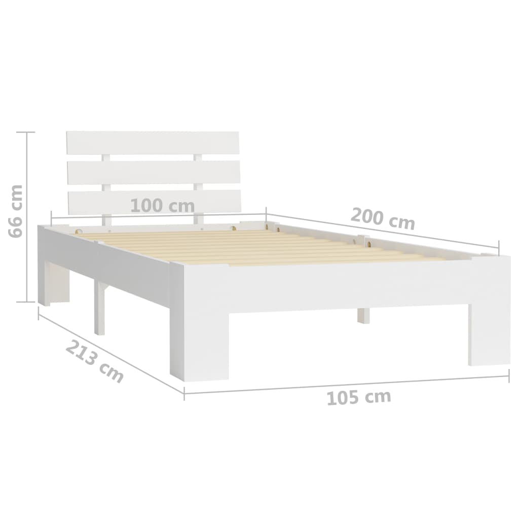 Bedframe massief grenenhout wit 100x200 cm is nu te koop bij PeponiXL, paradijselijk wonen!