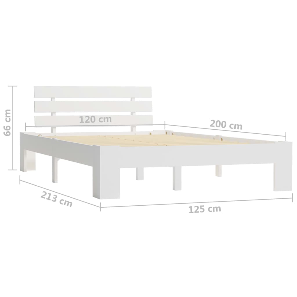 Bedframe massief grenenhout wit 120x200 cm is nu te koop bij PeponiXL, paradijselijk wonen!