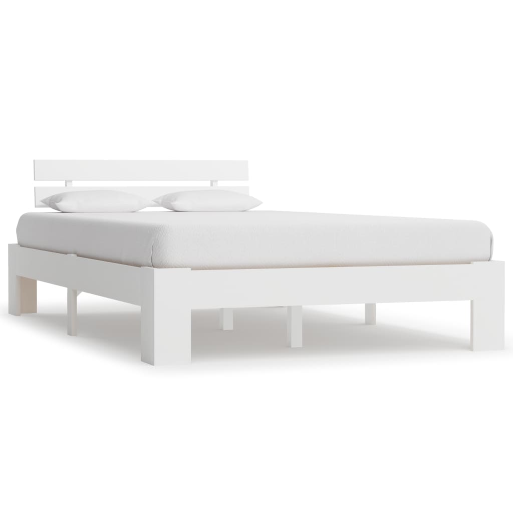 Bedframe met hoofdbord massief grenenhout wit 140x200 cm is nu te koop bij PeponiXL, paradijselijk wonen!