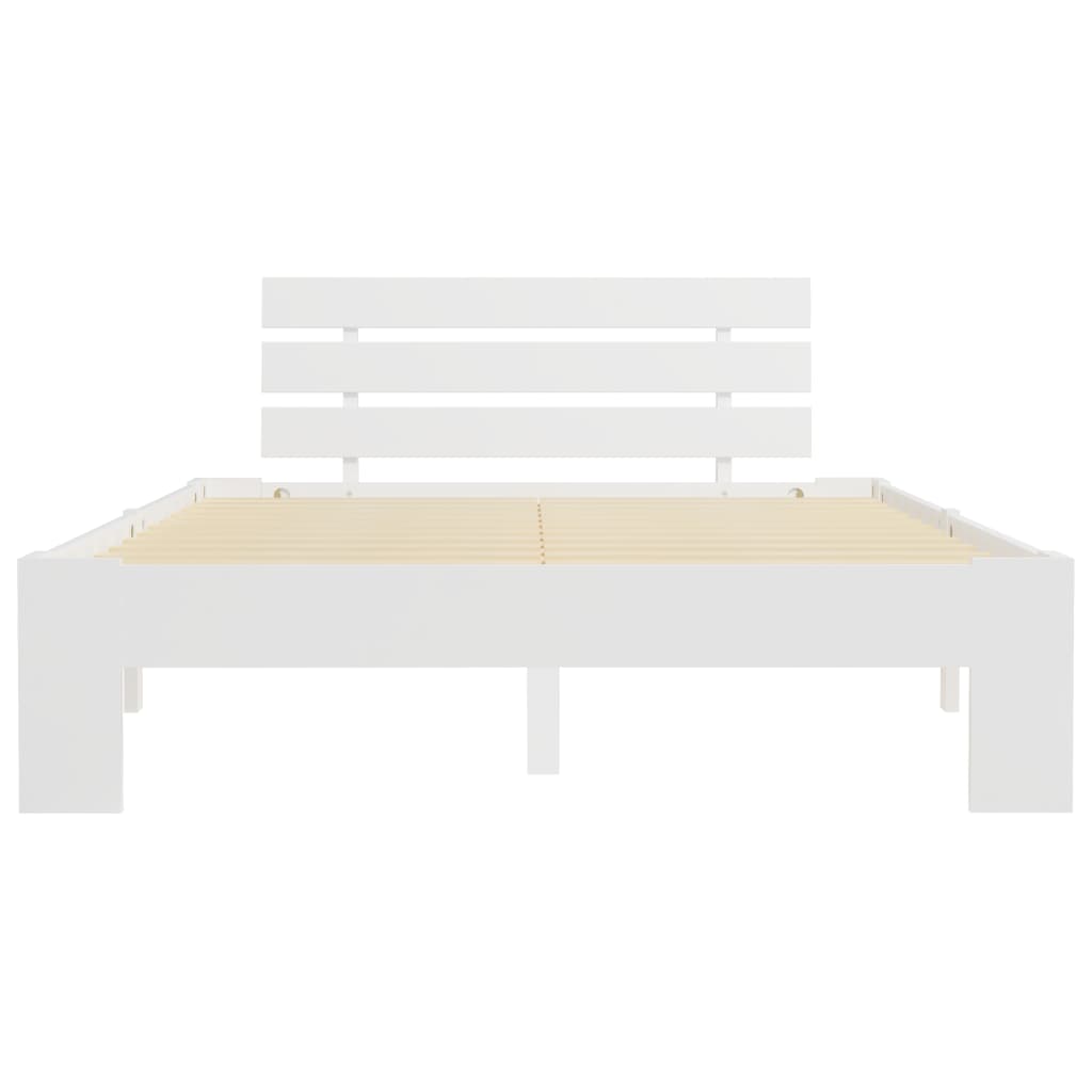 Bedframe met hoofdbord massief grenenhout wit 140x200 cm is nu te koop bij PeponiXL, paradijselijk wonen!