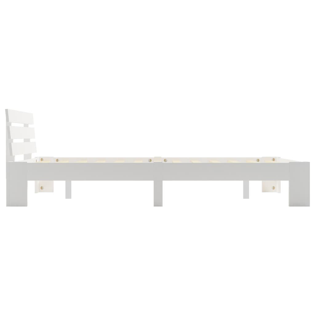 Bedframe met hoofdbord massief grenenhout wit 140x200 cm is nu te koop bij PeponiXL, paradijselijk wonen!