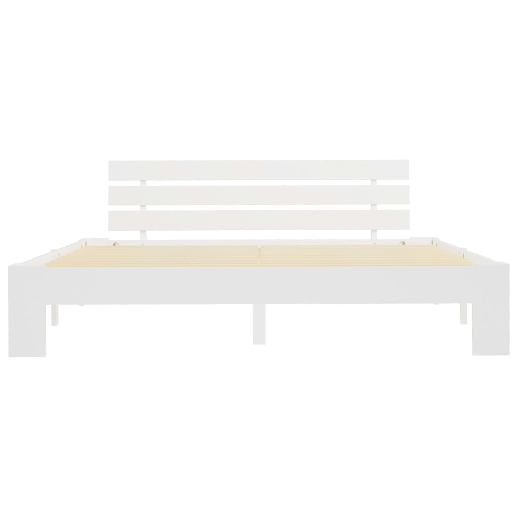Bedframe met hoofdbord massief grenenhout wit 160x200 cm is nu te koop bij PeponiXL, paradijselijk wonen!