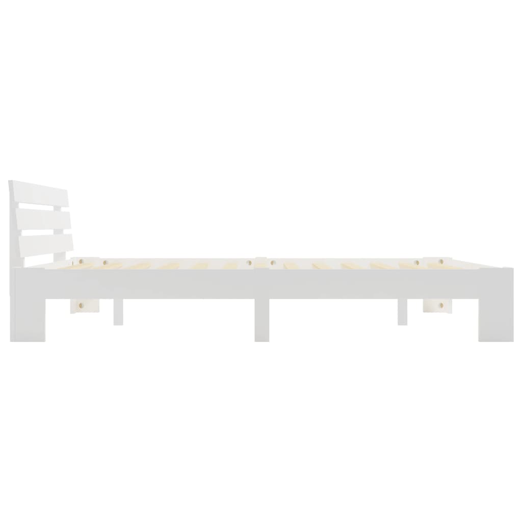 Bedframe met hoofdbord massief grenenhout wit 160x200 cm is nu te koop bij PeponiXL, paradijselijk wonen!