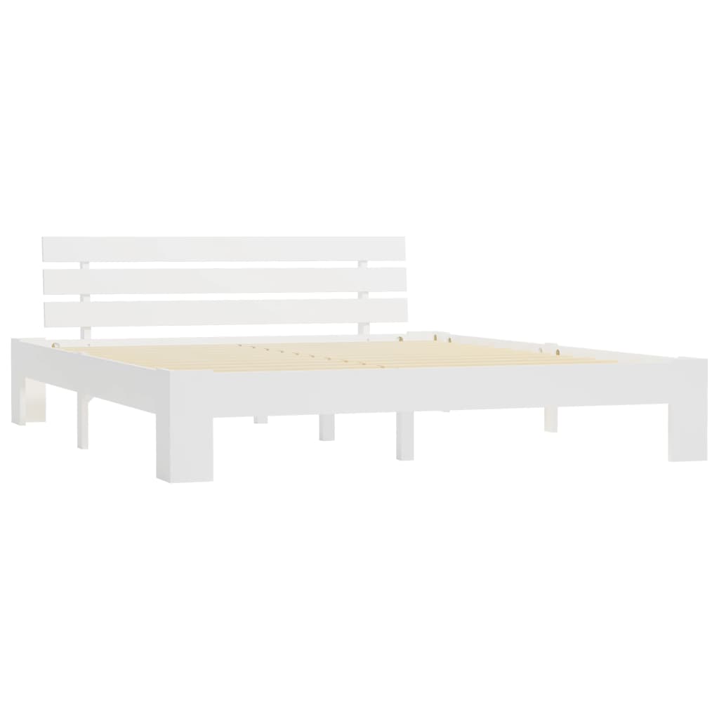 Bedframe met hoofdbord massief grenenhout wit 180x200 cm is nu te koop bij PeponiXL, paradijselijk wonen!