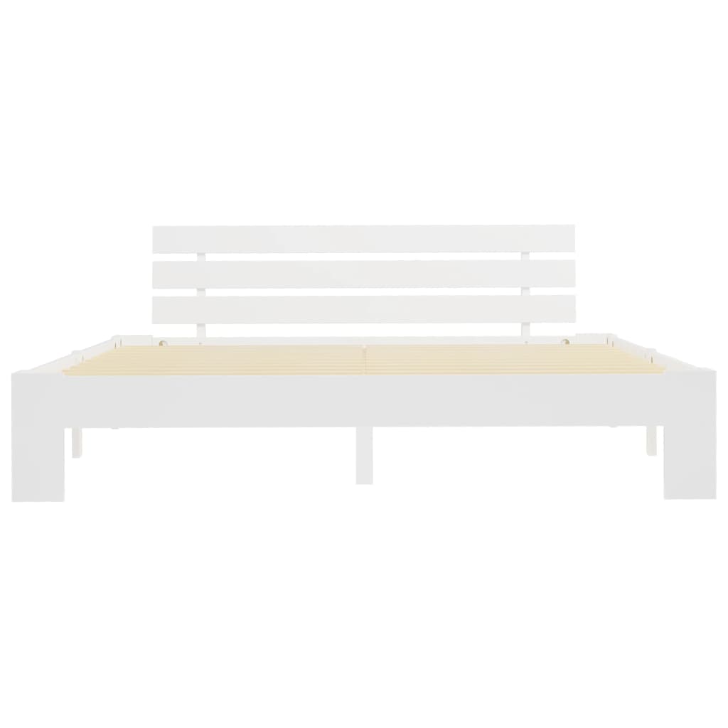 Bedframe met hoofdbord massief grenenhout wit 180x200 cm is nu te koop bij PeponiXL, paradijselijk wonen!