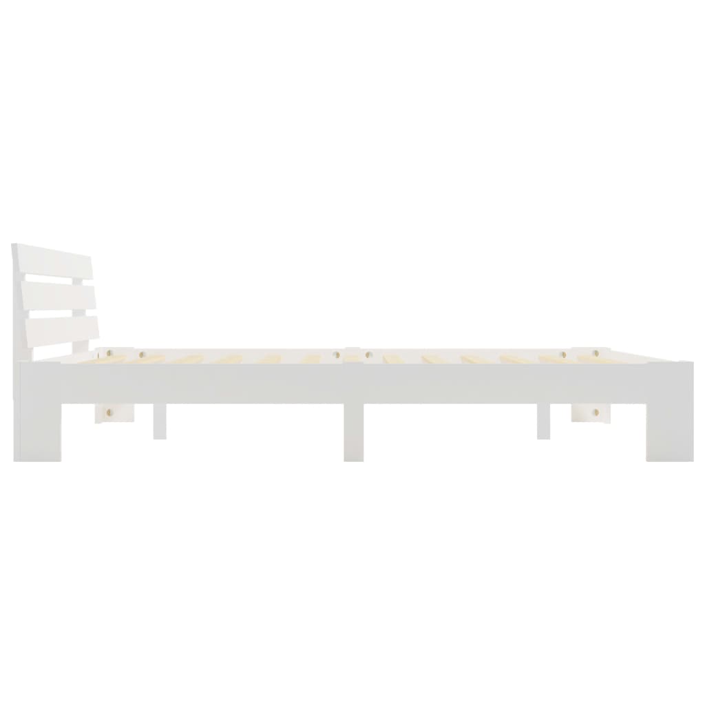 Bedframe met hoofdbord massief grenenhout wit 180x200 cm is nu te koop bij PeponiXL, paradijselijk wonen!