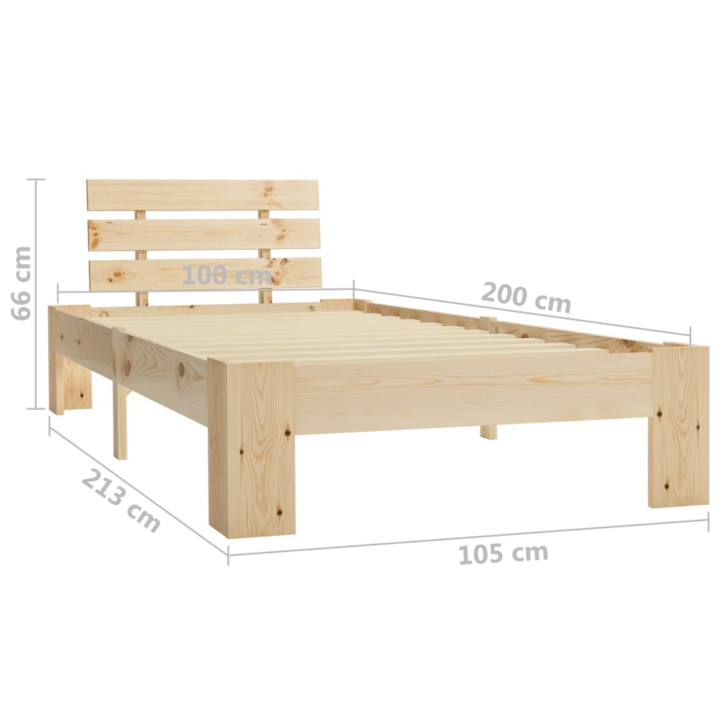 Bedframe massief grenenhout 100x200 cm is nu te koop bij PeponiXL, paradijselijk wonen!