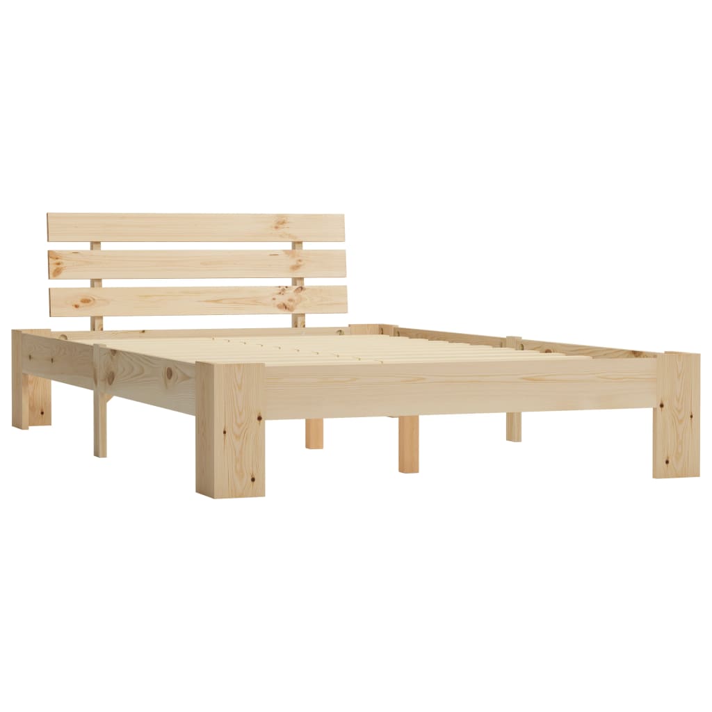 Bedframe met hoofdbord massief grenenhout wit 140x200 cm is nu te koop bij PeponiXL, paradijselijk wonen!
