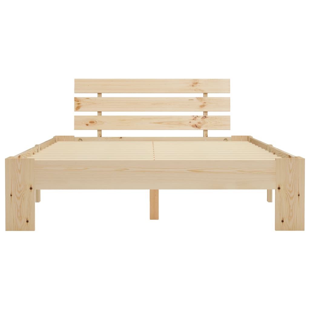 Bedframe met hoofdbord massief grenenhout wit 140x200 cm is nu te koop bij PeponiXL, paradijselijk wonen!