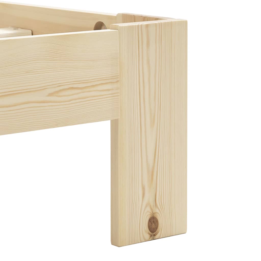 Bedframe met hoofdbord massief grenenhout wit 140x200 cm is nu te koop bij PeponiXL, paradijselijk wonen!