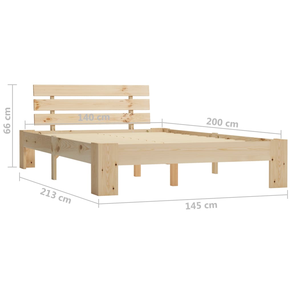 Bedframe met hoofdbord massief grenenhout wit 140x200 cm is nu te koop bij PeponiXL, paradijselijk wonen!