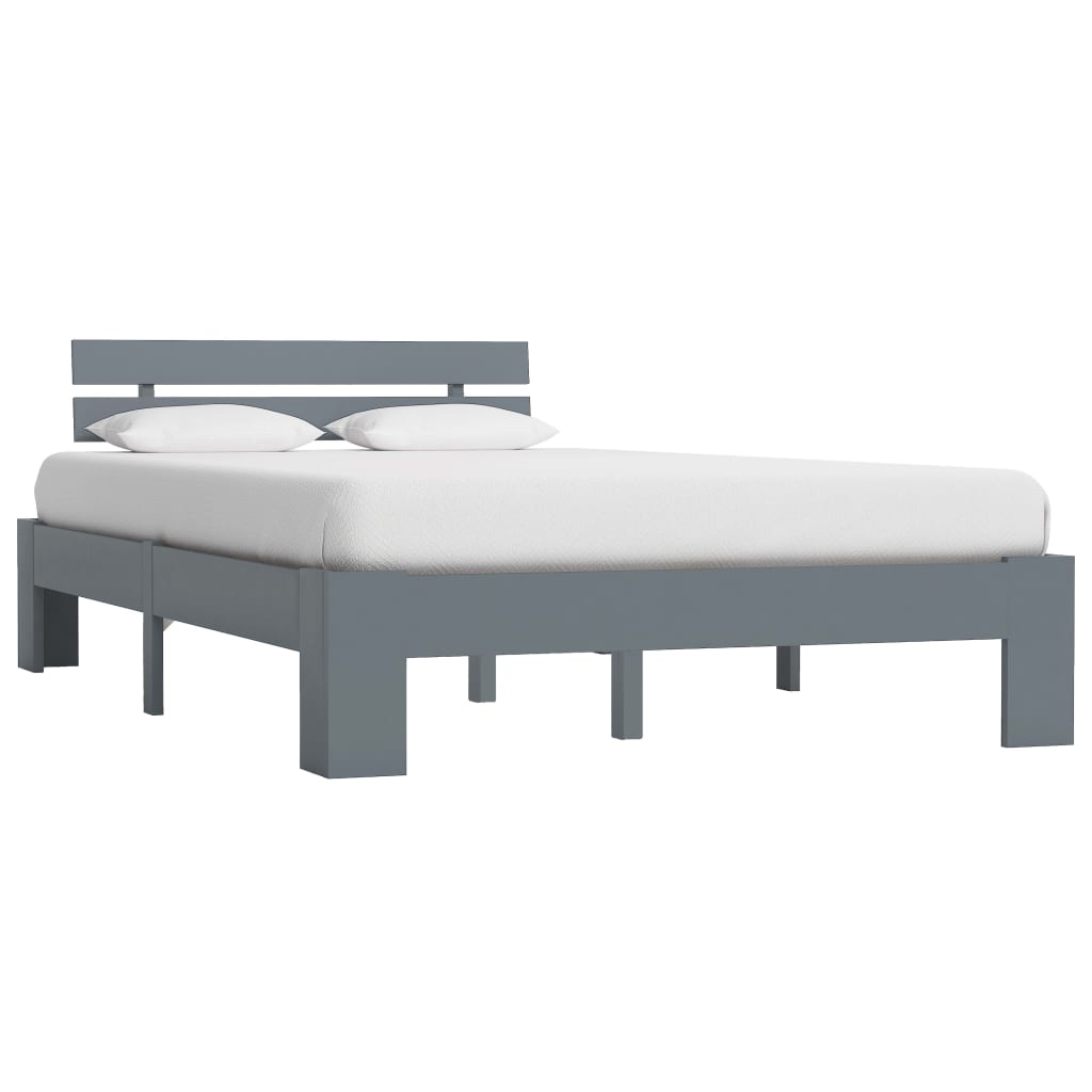 Bedframe massief grenenhout grijs 140x200 cm is nu te koop bij PeponiXL, paradijselijk wonen!