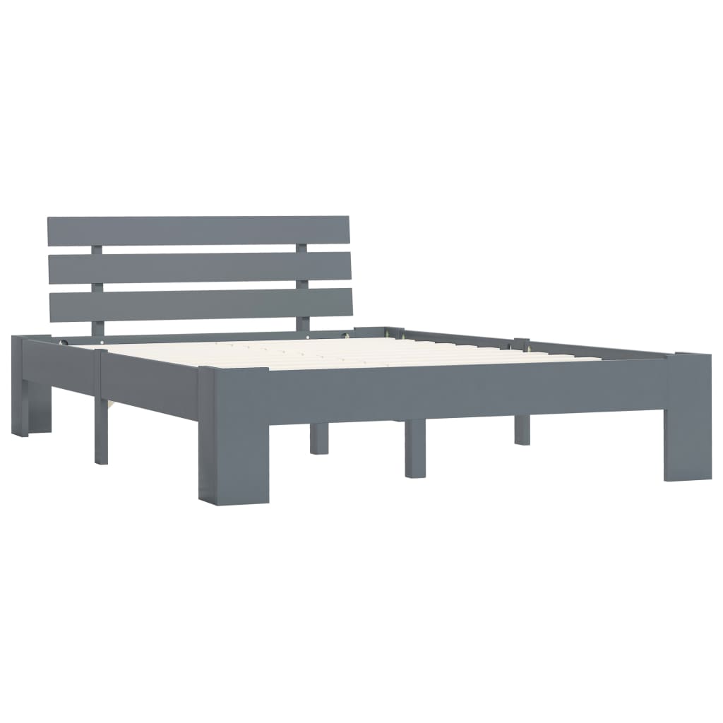 Bedframe massief grenenhout grijs 140x200 cm is nu te koop bij PeponiXL, paradijselijk wonen!