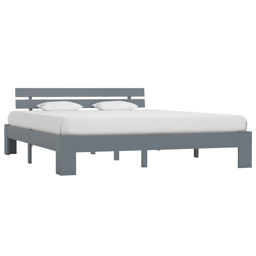 Bedframe massief grenenhout grijs 180x200 cm is nu te koop bij PeponiXL, paradijselijk wonen!