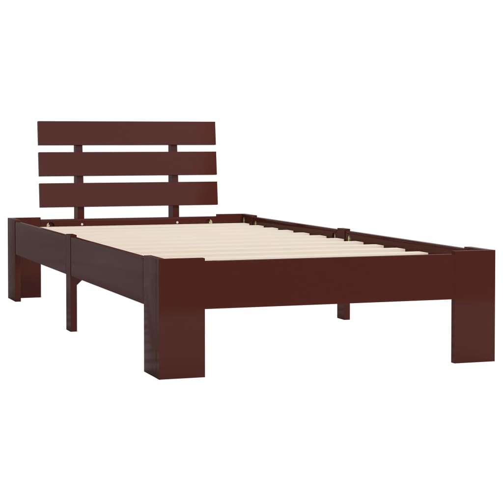 Bedframe massief grenenhout donkerbruin 90x200 cm is nu te koop bij PeponiXL, paradijselijk wonen!
