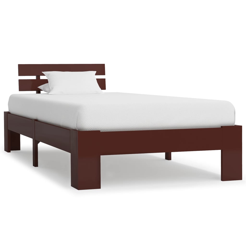 Bedframe massief grenenhout donkerbruin 100x200 cm is nu te koop bij PeponiXL, paradijselijk wonen!