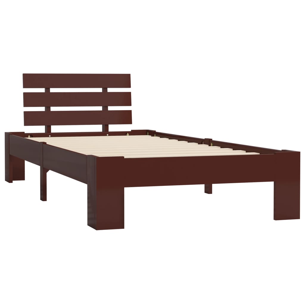 Bedframe massief grenenhout donkerbruin 100x200 cm is nu te koop bij PeponiXL, paradijselijk wonen!