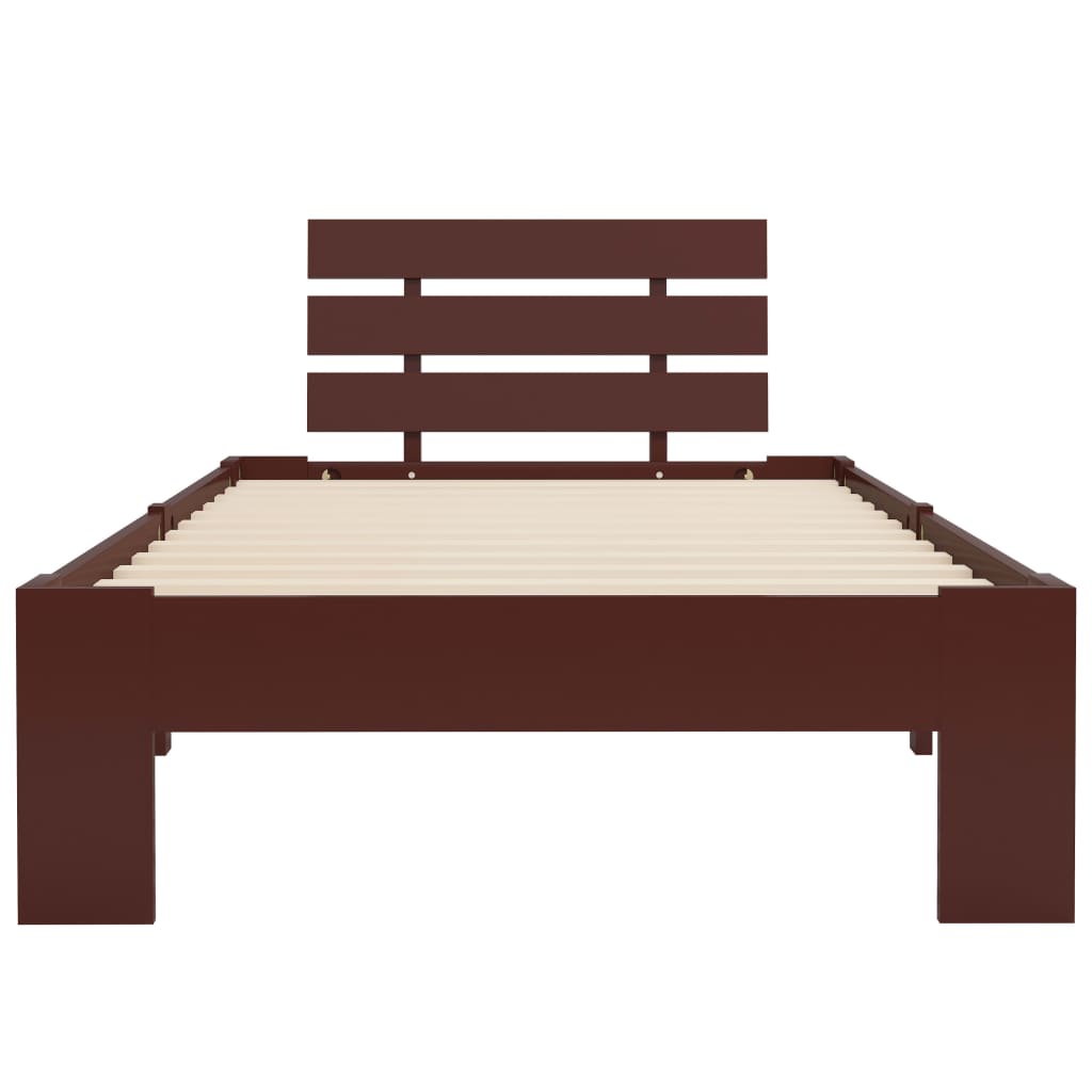 Bedframe massief grenenhout donkerbruin 100x200 cm is nu te koop bij PeponiXL, paradijselijk wonen!
