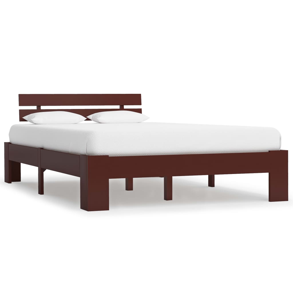 Bedframe massief grenenhout donkerbruin 120x200 cm is nu te koop bij PeponiXL, paradijselijk wonen!