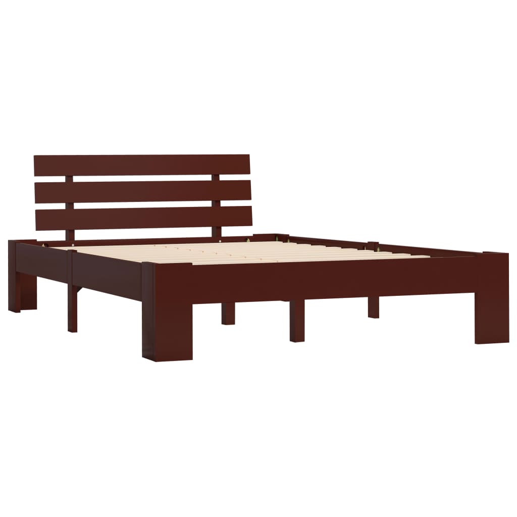 Bedframe massief grenenhout donkerbruin 120x200 cm is nu te koop bij PeponiXL, paradijselijk wonen!