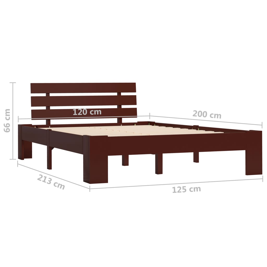 Bedframe massief grenenhout donkerbruin 120x200 cm is nu te koop bij PeponiXL, paradijselijk wonen!