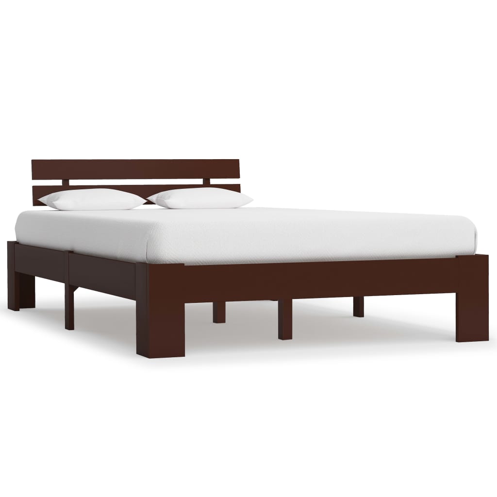 Bedframe massief grenenhout donkerbruin 140x200 cm is nu te koop bij PeponiXL, paradijselijk wonen!