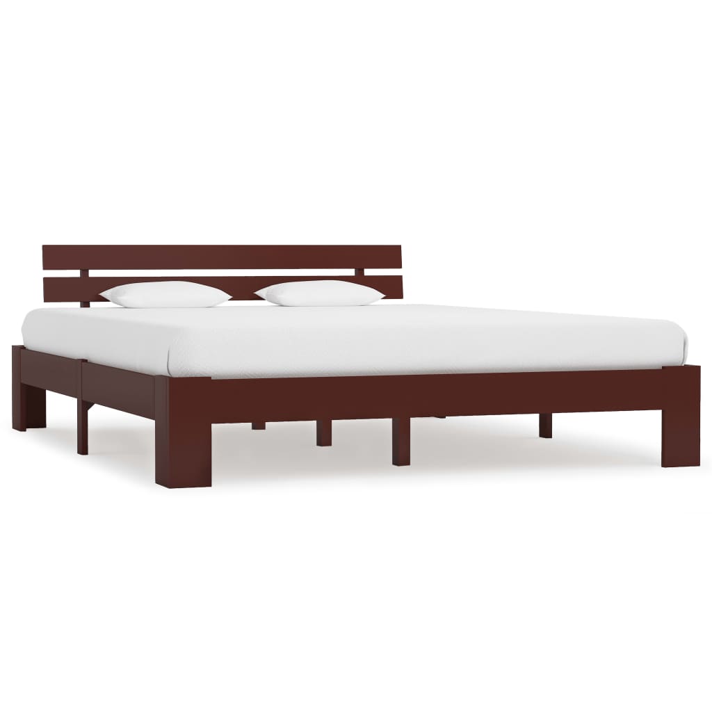 Bedframe massief grenenhout donkerbruin 160x200 cm is nu te koop bij PeponiXL, paradijselijk wonen!