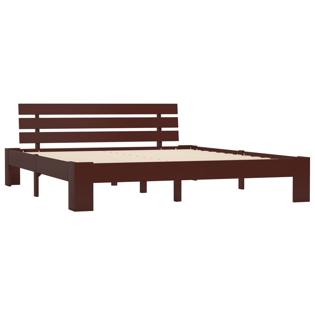 Bedframe massief grenenhout donkerbruin 160x200 cm is nu te koop bij PeponiXL, paradijselijk wonen!