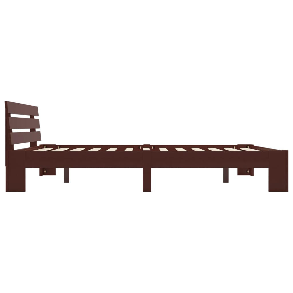 Bedframe massief grenenhout donkerbruin 160x200 cm is nu te koop bij PeponiXL, paradijselijk wonen!