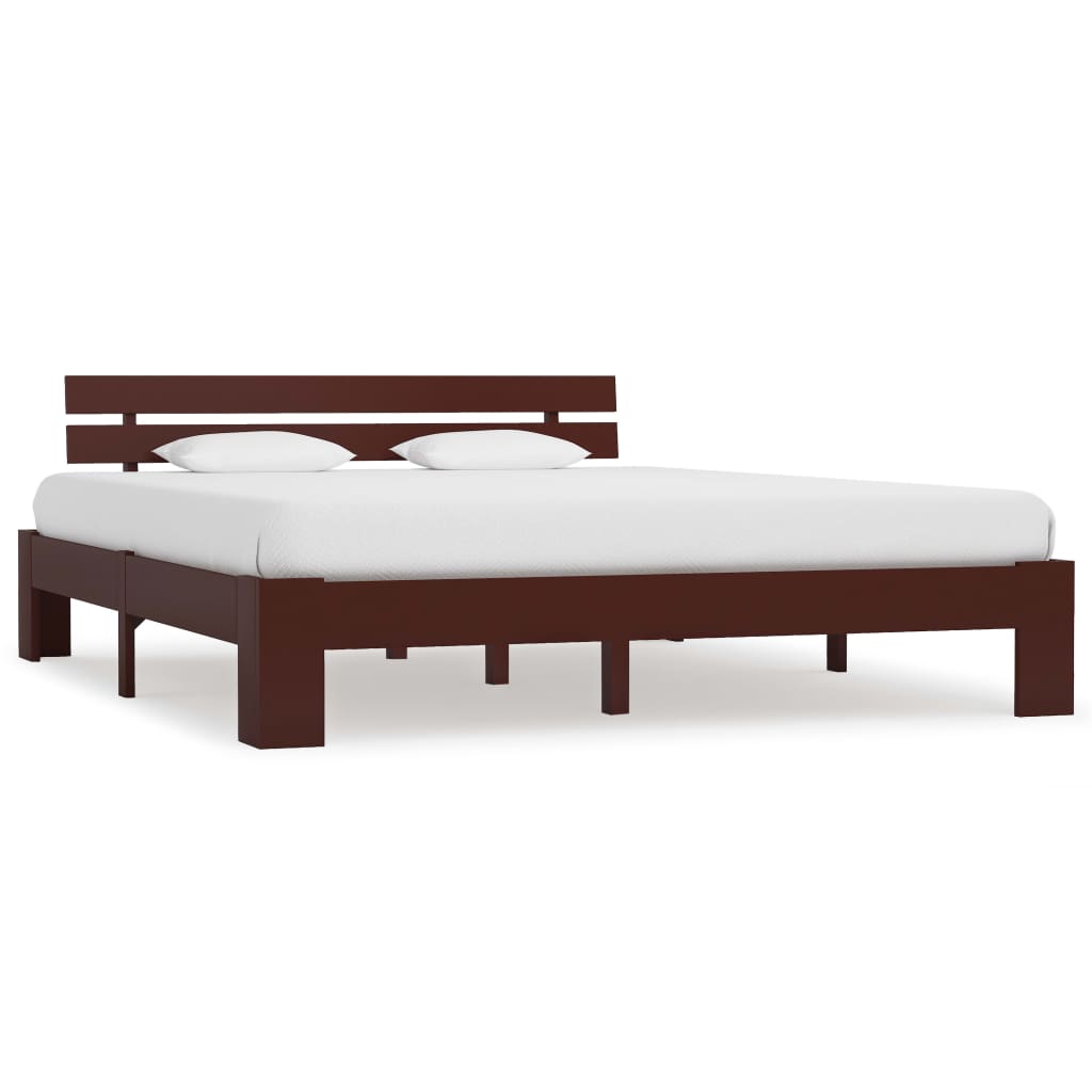 Bedframe massief grenenhout donkerbruin 180x200 cm is nu te koop bij PeponiXL, paradijselijk wonen!