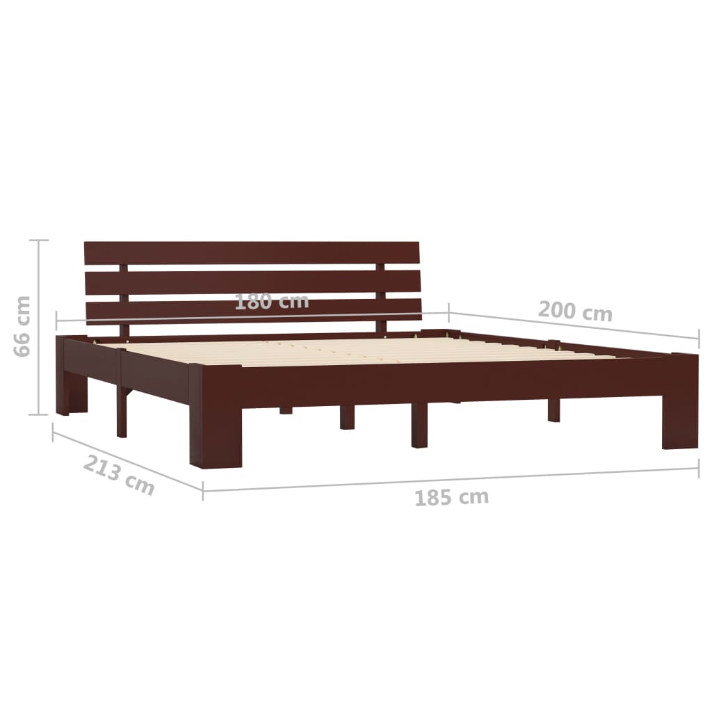 Bedframe massief grenenhout donkerbruin 180x200 cm is nu te koop bij PeponiXL, paradijselijk wonen!