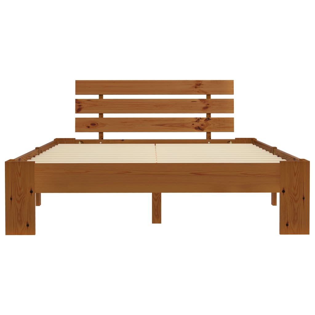 Bedframe massief grenenhout honingbruin 120x200 cm is nu te koop bij PeponiXL, paradijselijk wonen!