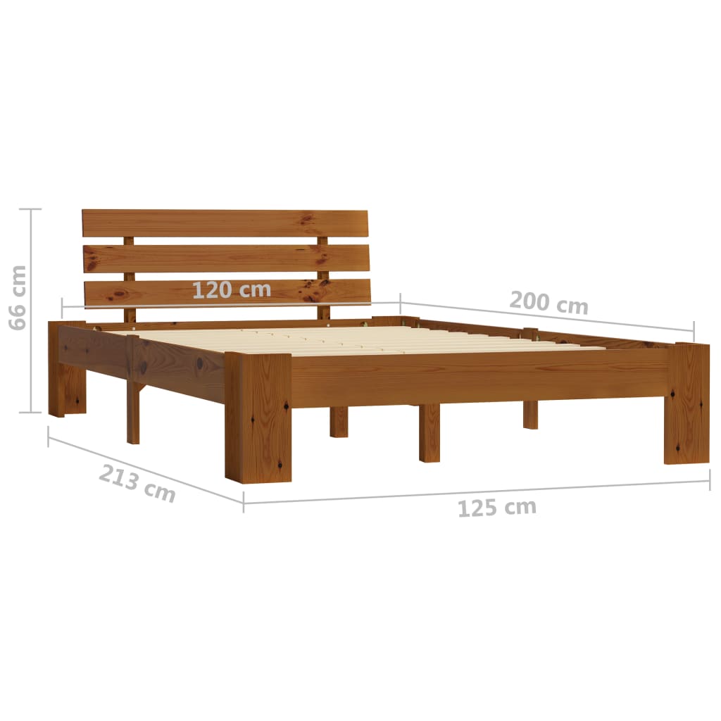 Bedframe massief grenenhout honingbruin 120x200 cm is nu te koop bij PeponiXL, paradijselijk wonen!