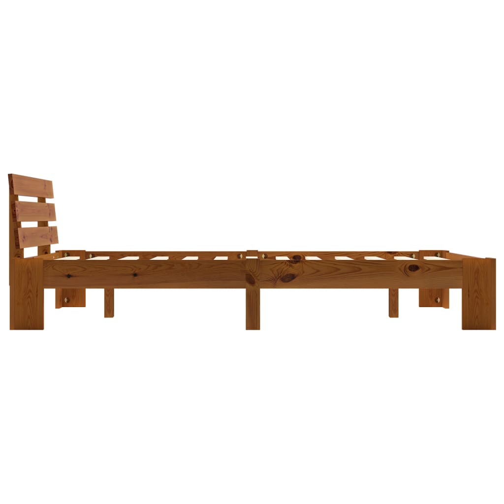 Bedframe met hoofdbord grenenhout honingbruin 140x200 cm is nu te koop bij PeponiXL, paradijselijk wonen!