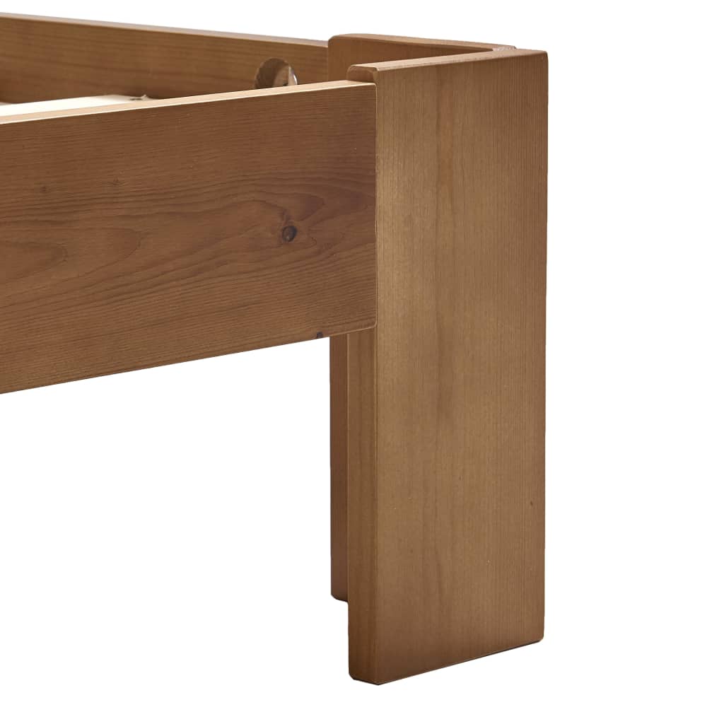 Bedframe met hoofdbord grenenhout honingbruin 140x200 cm is nu te koop bij PeponiXL, paradijselijk wonen!