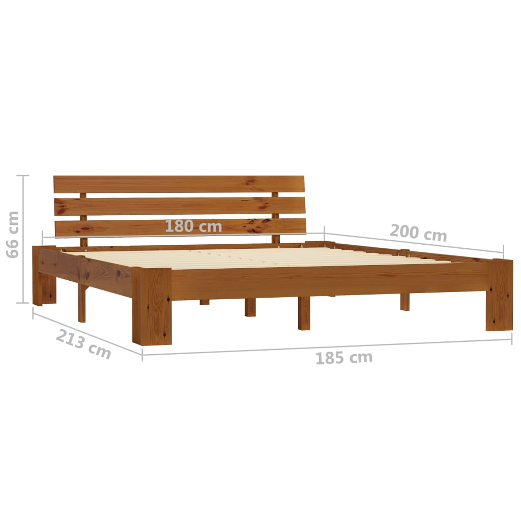 Bedframe massief grenenhout honingbruin 180x200 cm is nu te koop bij PeponiXL, paradijselijk wonen!