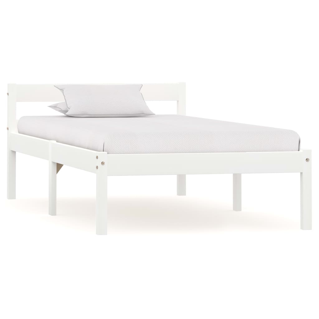Bedframe massief grenenhout wit 90x200 cm is nu te koop bij PeponiXL, paradijselijk wonen!